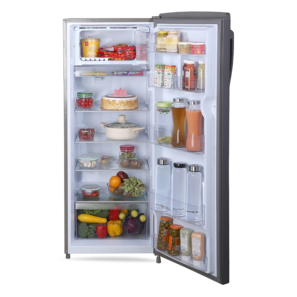 Haier 235L 2 Star I Direct Cool Single Door Refrigerator with Toughened Glass Shelf comes in stylish red Peony Finish HRD-2562CRP-N